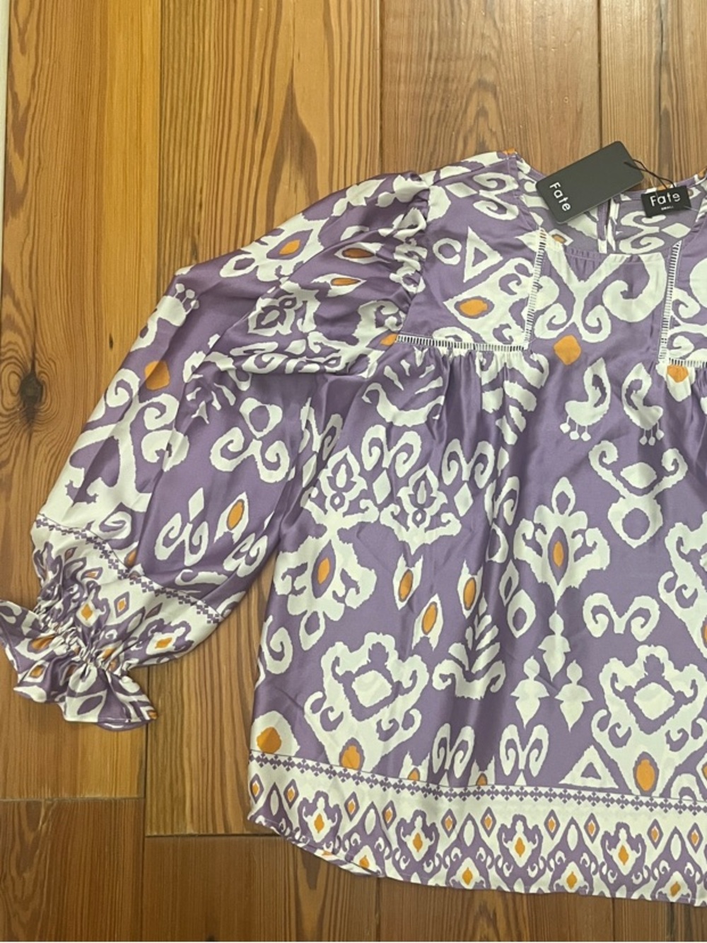 Fate Purple Printed Blouse NWT